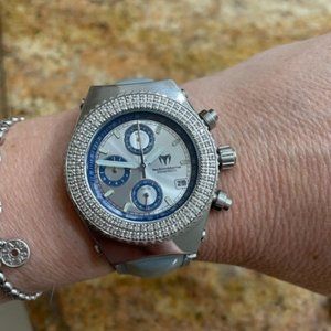 Ladies Diamond Bezel Dial Technomarine Watch - image 1